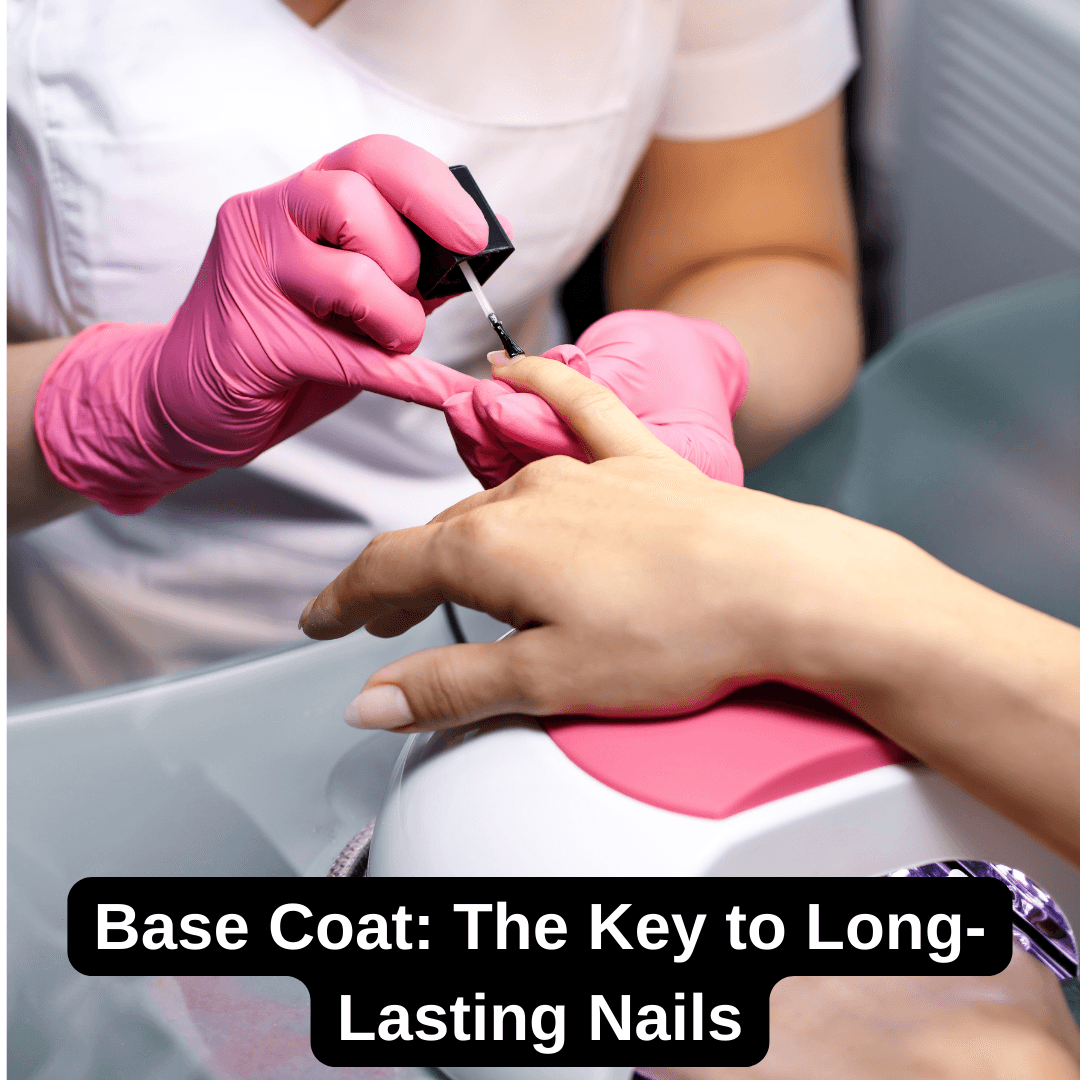 Base Coat The Key to Long-Lasting Nails Woman applying base coat on fingernails to prepare for nail polish