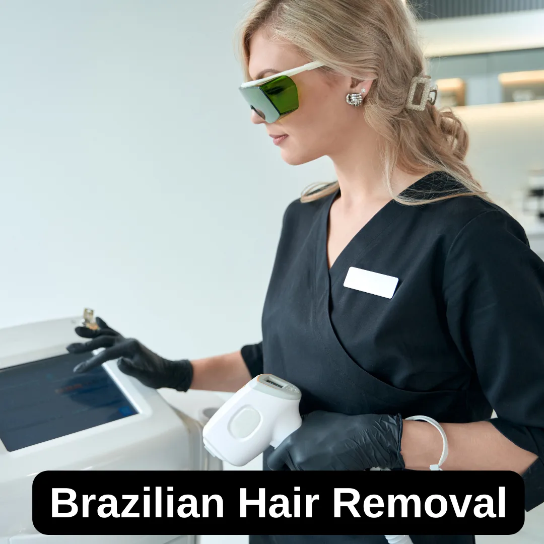 Brazilian laser hair removal treatment for smooth skin.