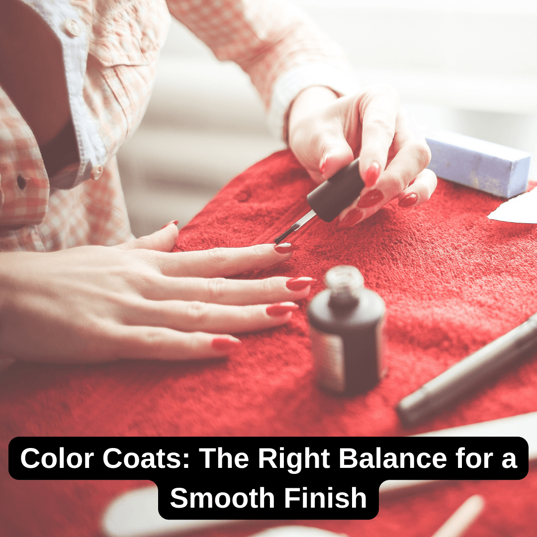 Color Coats The Right Balance for a Smooth Finish Applying red nail polish as the second step in a manicure process
